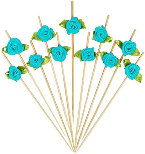 Мини-Ленд Многоцветни рози, Необичайни клечки за Зъби за Закуски, бамбукови пръчки за коктейли с дължина 4,7 инча,