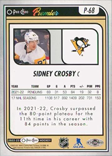 2022-23 O-Pee-Chee Premier P-68 Хокейна карта на Сидни Кросби Питсбърг Пингуинс в НХЛ