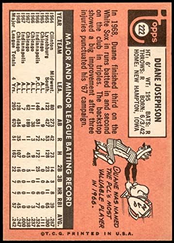 1969 Топпс # 222 Дуейн Джозефсон Чикаго Уайт Сокс (бейзболна картичка) NM/MT White Sox