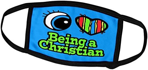3dRose Bright Eye Сърце харесва Ми да съм християнин - Капаци за лица (fc_105754_1)