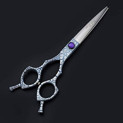 Purple Dragon 6,5-инчов Професионален Сребърни Извити ножици за грижа за домашни любимци Japan 440C и подстригване