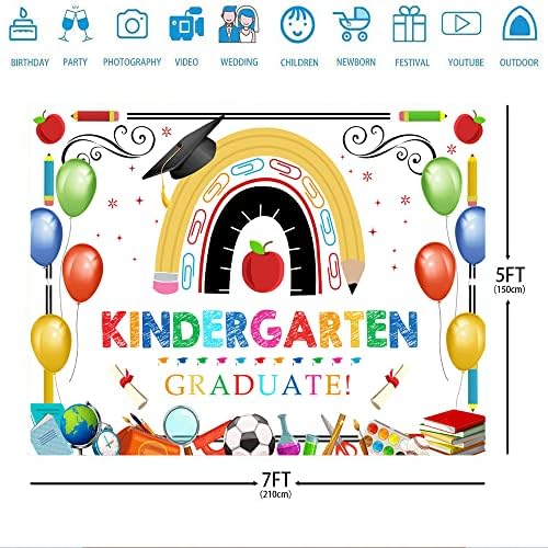 Ticuenicoa 7x5 фута 2023 Детска градина Поздравява Бала Фон за деца с Преливащи се цветове балони Бала Снимка Фон