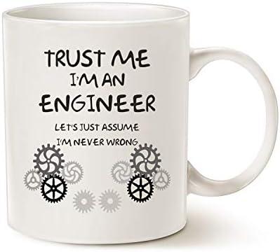 Кафеена Чаша MAUAG Смешни Engineer Уникална идея, Повярвайте ми, аз съм инженер Керамична Чаша Бяла, 11 грама