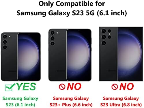 Чанта-портфейл XNXCEVI за Galaxy S23 5G, [С цветна релефна], Защитен калъф от изкуствена кожа Премиум-клас с панти на капака, държач за карти и стойка за Samsung Galaxy S23 6,1 (лилаво)