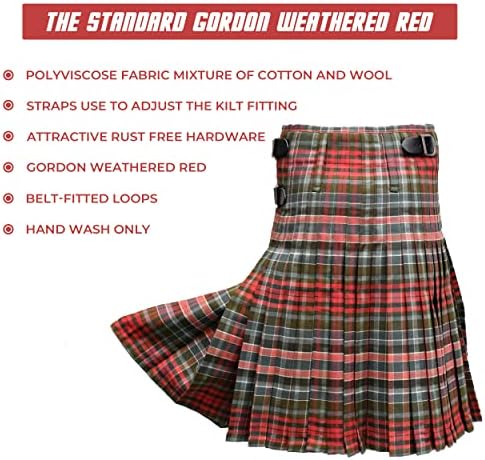 Хайленд Редстоун Традиционните Карирани килт за мъже I Поливискозный 8-ярдовый Шотландски мъжки килт