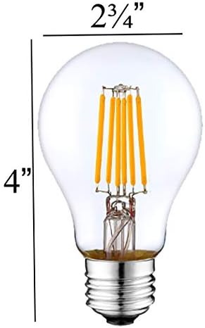 Led лампи с нажежаема жичка A19 червен цвят с мощност 6 Вата с подсветка – Включени в списъка на UL, основната крушка E26 – Энергосберегающая - Срок на служба 25000 часа - Све