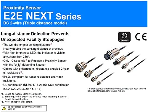 E2E-X3D28-M1TGJ-T 0,3 м M8 Екраниран 3 мм и две метални цилиндрични сензор за близост постоянен ток с ЦПУ