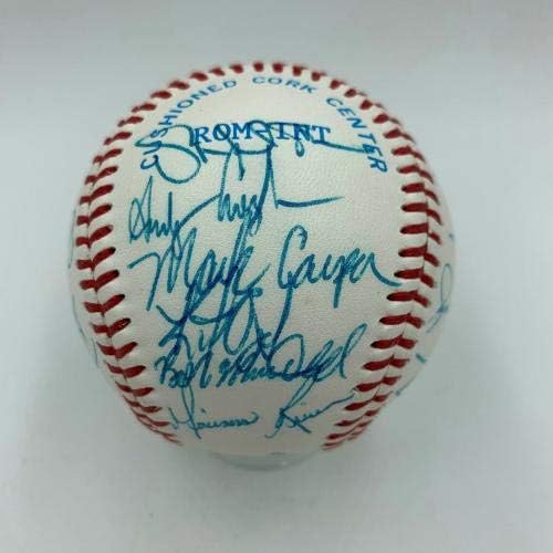 Мента Дерек Джитър и Мариано Ривера 1995 Кълъмбъс Клипърс Подписаха бейзболни PSA ДНК - Бейзболни топки С автографи