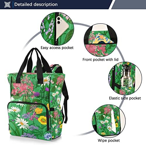 Чанта за пелени с цветя за малки Момичета, Раница-пеперуда, Чанта за Памперси, Многофункционална Чанта за Памперси
