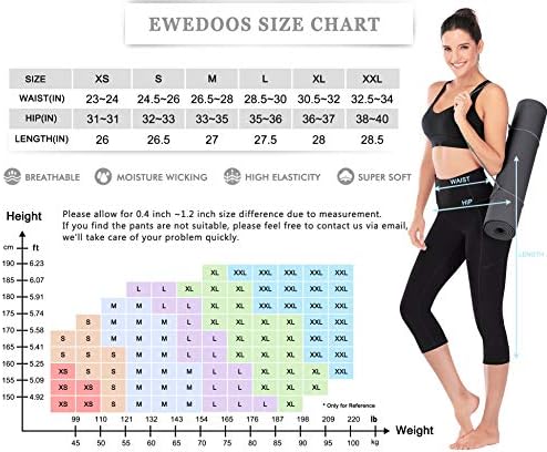Дамски панталони за йога Ewedoos с джобове - Гамаши, с джобове, с висока талия, за контрол на корема, Непрозрачни Спортни панталони