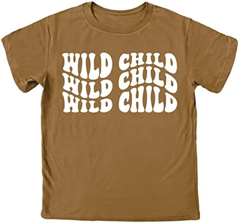 Тениски Olive Обича Apple Wild Child с вълнообразни мотиви в стил Ретро, за малки момчета и момичета