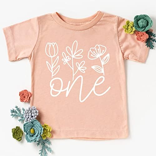 Една Риза с цветен Модел на 1-ви Рожден Ден на Малките Момичета, Облекло за Първи Рожден ден