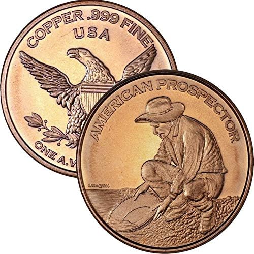 Частен монетен двор Кръгла монета от чист Мед с тегло 1 унция .999/Challenge (Американски търсач)