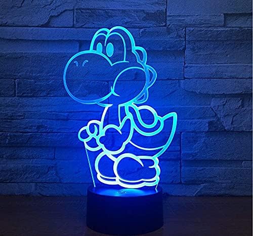 Lifme Yoshi 3D Led, USB Лампа Мультяшная Детска Фигурка Супер Марио Акрилна Новост Коледно Осветление Подарък RGB