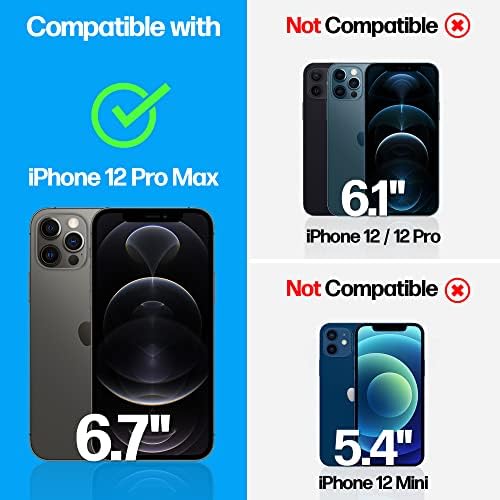 Power Theory Разработена за iPhone 12 Pro Max Защитен слой от закалено стъкло [твърдост 9H], комплект за лесна инсталация,