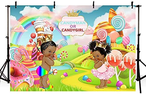 MEHOFOND 7x5 фута Тема Candyland Етаж се Разкрива Фон за Душата на детето Кэндимен или Кэндигерл Преливащи Сладолед