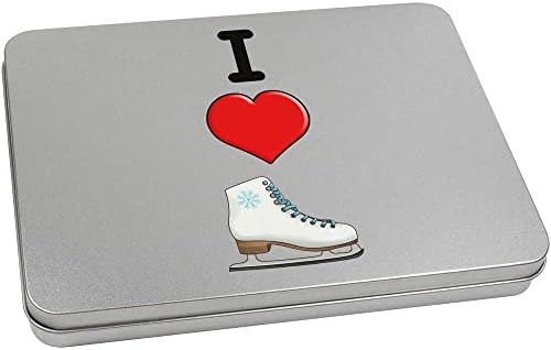 Метална Лидице кутия за канцеларски материали Azeeda I Love Ice Skating на панти /Кутия за съхранение (TT00186992)
