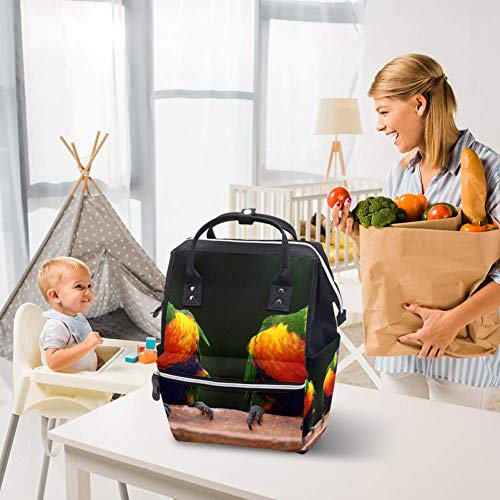 Раница-чанта за памперси LORVIES Rainbow Parrot Lorikeet, Многофункционална Раница за пътуване с Голям Капацитет