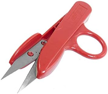 Нож от неръждаема стомана X-DREE, Червена Пластмасова дръжка, Ножици за риболов, от Прежда, Нож (Hoja de acero,