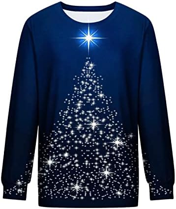 Дамски Грозни Коледни Пуловери Плюс Размер, Пуловер с кръгло деколте, Блузи, Топ, Блуза, Hoody с кръгло деколте