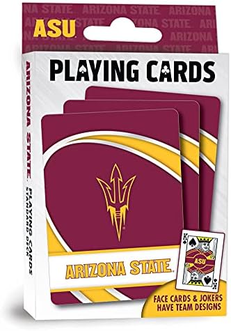 Семейни игри MasterPieces - карти за Игра NCAA Arizona State Sun Devils - Официално лицензирана тесте карти за игра за възрастни, деца и семейство