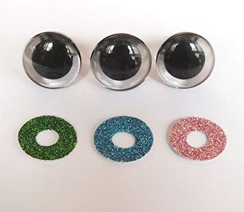 Queenbox 20PCS Пластмасови 12 мм Блестящи Защитни Шайби Очи, Кръгли Цветни Фалшиви Очните Ябълки за направи си САМ