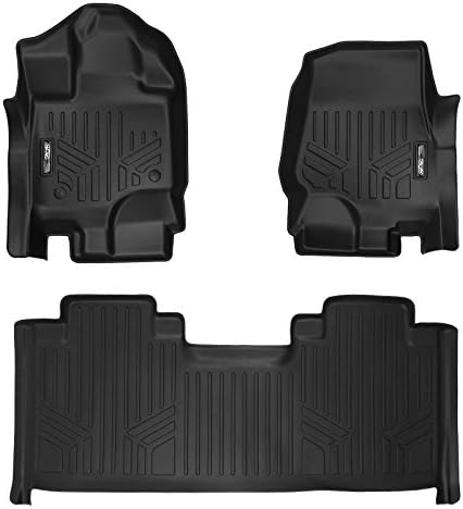 Подови постелки SMARTLINER Custom Fit 2-ред комплект обшивки Черен Съвместима с 2015-2022 години е Съвместим с Ford