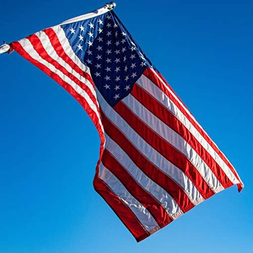 Aria Американски Флаг 8x12 ФУТА Открит Флаг на САЩ - Бродирани Звезди, Нашитые ленти, Месингови Люверсы Ярък Цвят
