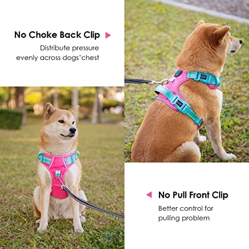 Шлейка за кучета PHOEPET No Pull, Уникална Цветна Светоотражающая Регулируема Жилетка за кучета с мека дрессировочной