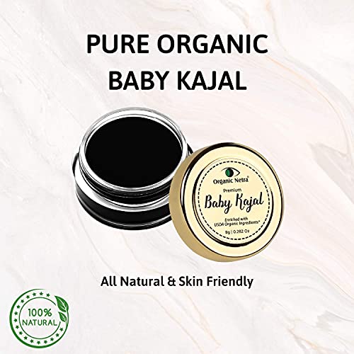 M. P. Organic Netra Baby Kajal - Натурален, Обогатен с органични съставки, сертифицирани от Министерството на селското стопанство на САЩ, не съдържа химикали Каджал, водоустойчи