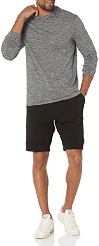 Мъжки Технологичная Еластична тениска с качулка Essentials с дълъг ръкав