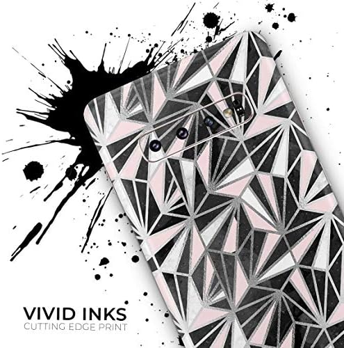 Дизайн Skinz Karamfila Сребристо-розов Мрамор калъф с винил стикер V4, съвместим с Samsung Galaxy S10 Plus (покритие