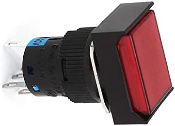 Aexit AC 250V Ключове 5A БЕЗ NC SPDT Червена Светлина Незабавен Правоъгълник Нажимные на Крак Ключове Бутон Превключвател
