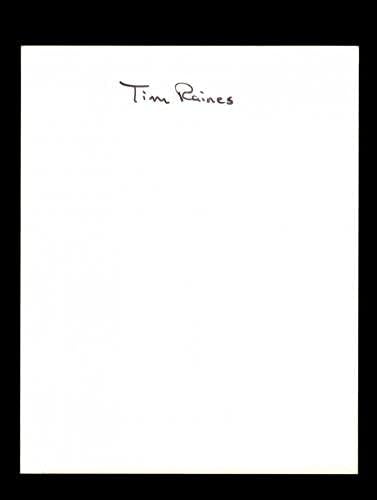 Сертификат за JSA Тим Рейнса с Автограф на 8x10 Изложения - Снимки на MLB с автограф