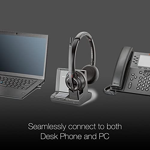 Поли Savi 8220 Office - Plantronics, стерео слушалки, 3-в-1, се Свързва с вашия компютър, лаптоп през USB, мобилен
