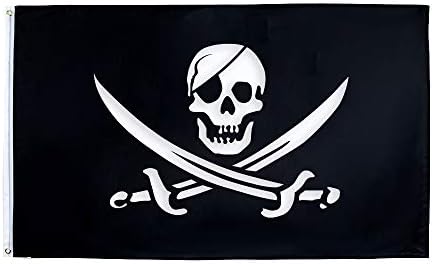 Флаг Джак Рэкхема 3x4,8 Фута, Палаш, Стари Кости на Черепа, Пират Банер, Страховито Дрипави