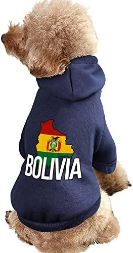 Качулки за домашни любимци с Карта и Флага на Боливия, Мек Топъл Пуловер за Кучета, Костюми за Домашни Любимци с