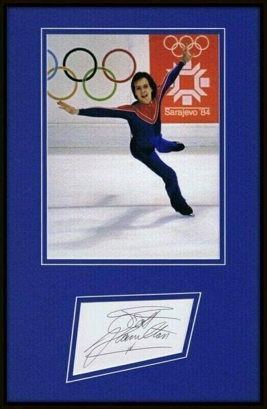 Дисплей за снимки, Скот Хамилтън с Автограф, В Рамката на 11x17 JSA - Олимпийски снимки С автографи